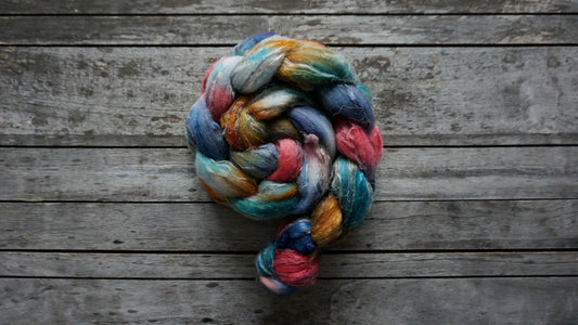 Plaid - Merino/Tussah Silk/Flax 50/25/25 Top