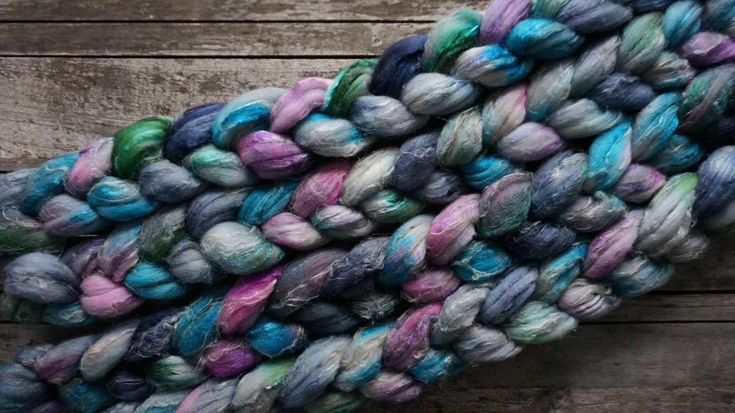 Oil Slick - Merino/Tussah Silk/Flax 50/25/25 Top