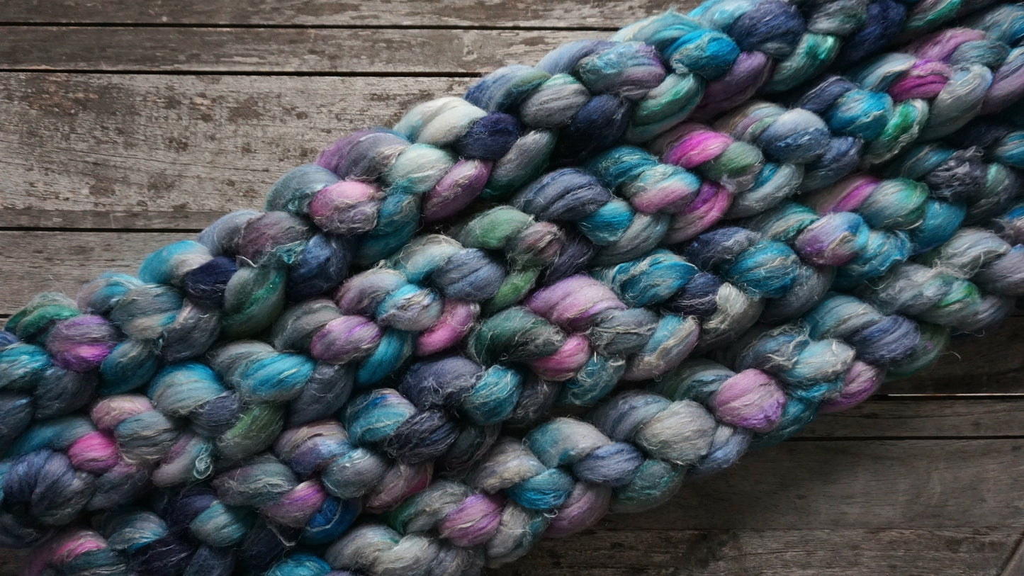 Oil Slick - Merino/Tussah Silk/Flax 50/25/25 Top