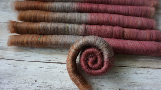 Lush - Alpaca, Bluefaced Leicester, Polwarth, Sari Silk and Peduncle Silk Rolag Set (50g)